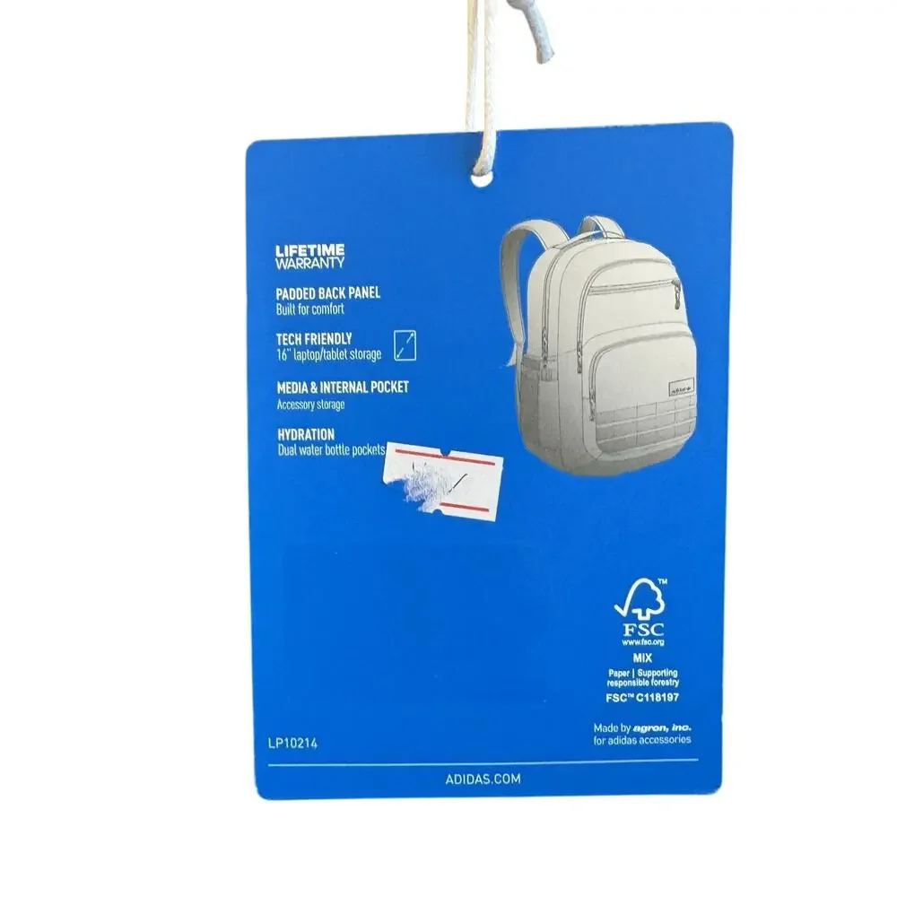 Adidas Originals Daily Backpack Black White Laptop Compartment school travel NWT